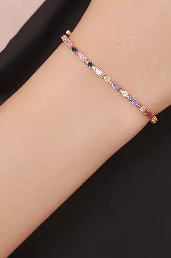 Multicolor openable bracelet for women & girls | gold plated | crystals studded | festive stylish design jewellery