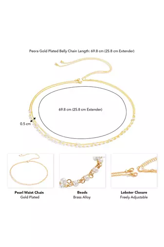 Gold plated beads studded belly chain kamarbandh waist chain belt body chain