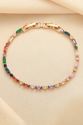 Multicolor openable bracelet for women & girls | gold plated | crystals studded | festive stylish design jewellery 2