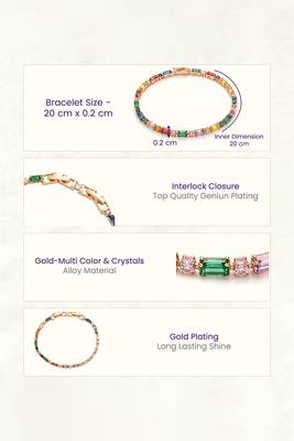 Multicolor openable bracelet for women & girls | gold plated | crystals studded | festive stylish design jewellery 3