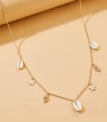 Gold plated sea shell star tassel waist belly chain fancy kamarbandh belt jewellery for women