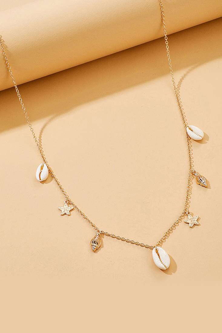 Gold plated sea shell star tassel waist belly chain fancy kamarbandh belt jewellery for women