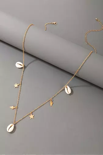 Gold plated sea shell star tassel waist belly chain fancy kamarbandh belt jewellery for women