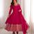 pink  blooming silk blend  anarkali gown set with dupatta & pant