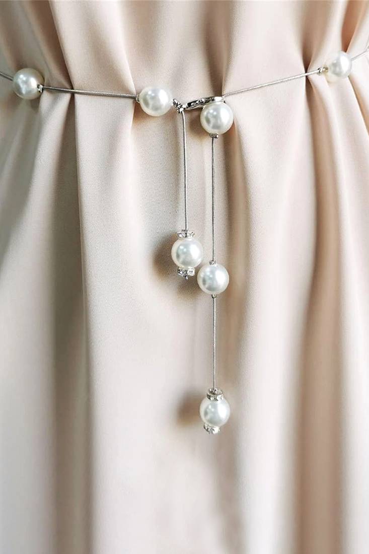 Silver plated beads waist chain kamar bandh fashionable & trendy belly chain