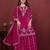 pink fandy silk blend party wear embroidery sharara suit set 