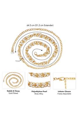 Gold plated white small beads braided waist belt kamar bandh jewellery stylish gift for women 4