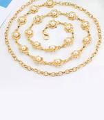 Gold plated flower style pearl belly chain body chain jewellery for women & girls