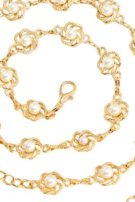 Gold plated flower style pearl belly chain body chain jewellery for women & girls 3