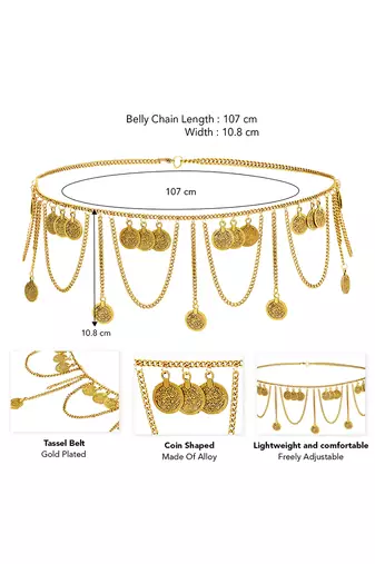 Gold plated taditional layer body chain belly chain kamarbandh waist chain belt dress