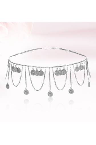 Silver plated taditional layer body chain belly chain kamarbandh waist chain belt dress