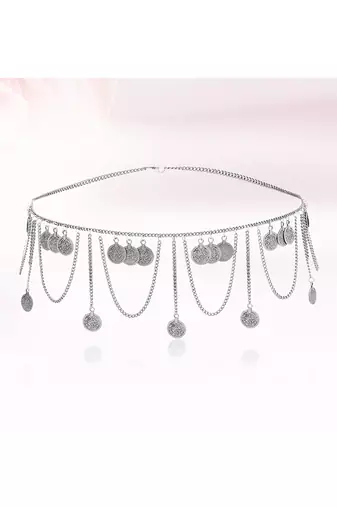 Silver plated taditional layer body chain belly chain kamarbandh waist chain belt dress