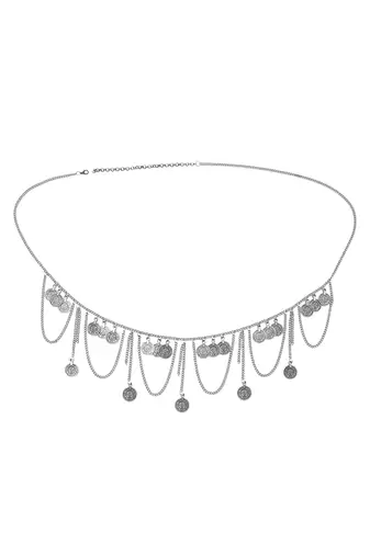 Silver plated taditional layer body chain belly chain kamarbandh waist chain belt dress