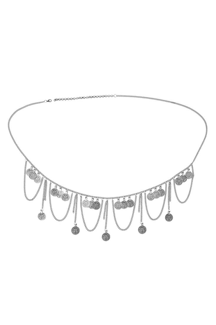 Silver plated taditional layer body chain belly chain kamarbandh waist chain belt dress