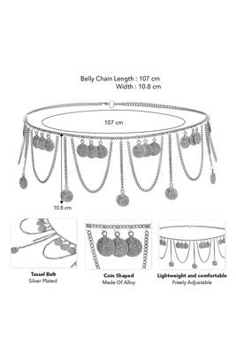 Silver plated taditional layer body chain belly chain kamarbandh waist chain belt dress 4