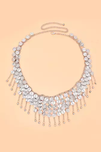 Silver plated waist belt kamar bandh comfortable & adjustable belly chain jewellery for women