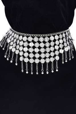 Silver plated waist belt kamar bandh comfortable & adjustable belly chain jewellery for women 2