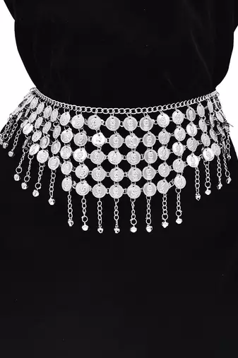 Silver plated waist belt kamar bandh comfortable & adjustable belly chain jewellery for women