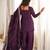 wine color silk blend  embroidered farshi salwar suit