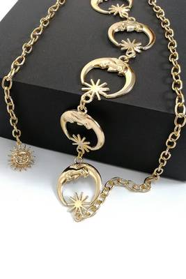 Moon star style gold plated waist belt kamar bandh belly chain trendy jewellery gift for women 1