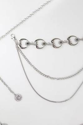 Moon star style silver plated waist belt kamar bandh belly chain trendy jewellery gift 1