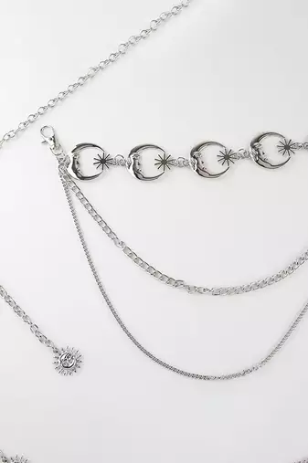 Moon star style silver plated waist belt kamar bandh belly chain trendy jewellery gift