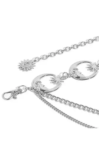 Moon star style silver plated waist belt kamar bandh belly chain trendy jewellery gift