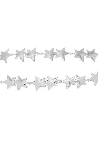 Star design silver plated waist belt kamar bandh belly chain jewellery gift for women & girl