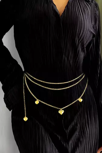Multi layer gold plate waist belt adjusted kamar bandh belly chain jewellery for women & girl