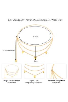 Multi layer gold plate waist belt adjusted kamar bandh belly chain jewellery for women & girl 4