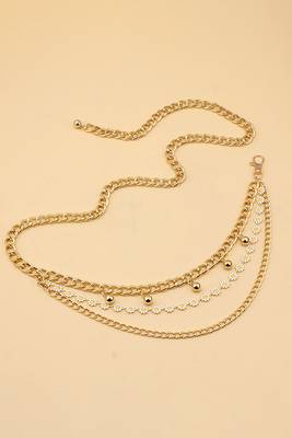 Multi layer gold plate waist belt adjustable kamar bandh belly chain & girl 1