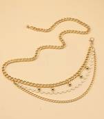 Multi layer gold plate waist belt adjustable kamar bandh belly chain & girl