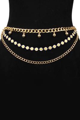 Multi layer gold plate waist belt adjustable kamar bandh belly chain & girl 2