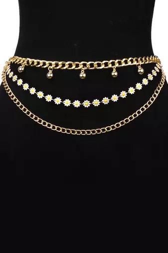 Multi layer gold plate waist belt adjustable kamar bandh belly chain & girl