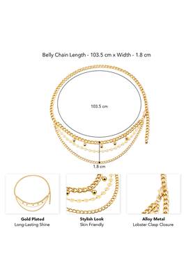 Multi layer gold plate waist belt adjustable kamar bandh belly chain & girl 4