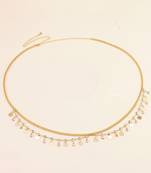Gold plated cubic zirconia studded adjustable waist kamar bandh belly chain girl