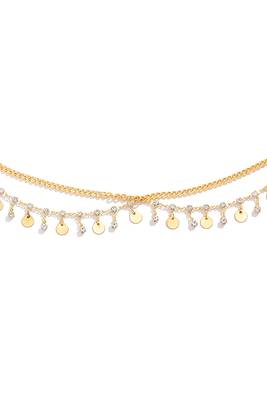Gold plated cubic zirconia studded adjustable waist kamar bandh belly chain girl 3