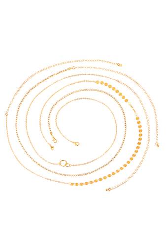 Gold plated cubic zirconia studded 3 stylish belly chain kamar bandh waist belt