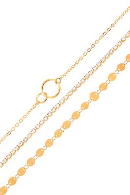 Gold plated cubic zirconia studded 3 stylish belly chain kamar bandh waist belt 2