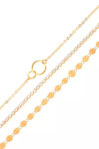 Gold plated cubic zirconia studded 3 stylish belly chain kamar bandh waist belt