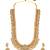 Gold plated rani pink green faux ruby faux emerald studded long necklace with jhumki earrings