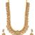 Gold plated rani pink green faux ruby faux emerald studded long necklace with jhumki earrings