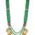 Gold plated faux ruby & green beads studded long necklace drop earrings set