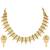 Gold plated faux emerald studded traditional ethnic necklace earrings set jewellery for women