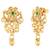 Gold plated faux emerald studded traditional ethnic necklace earrings set jewellery for women