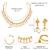 Gold plated beads studded traditional ethnic necklace earrings set jewellery for women