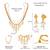 Gold plated beads studded traditional ethnic necklace earrings set fancy jewellery for women