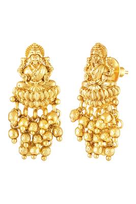 Gold plated lakshmi mofit necklace earrings set ethnic temple jewellery gift for women 2