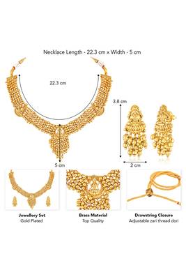 Gold plated lakshmi mofit necklace earrings set ethnic temple jewellery gift for women 4
