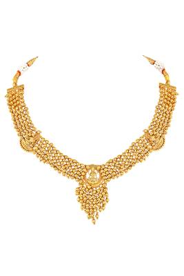 Gold plated lakshmi mofit necklace earrings set ethnic temple jewellery gift for women 5
